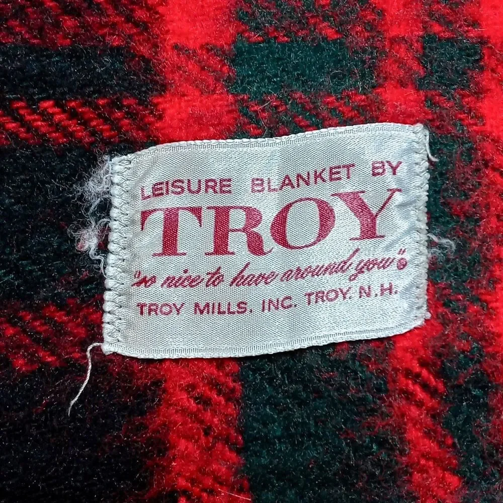 Vintage Troy Mills Leisure Blanket Made in USA Plaid Tartan Stadium Picnic Throw